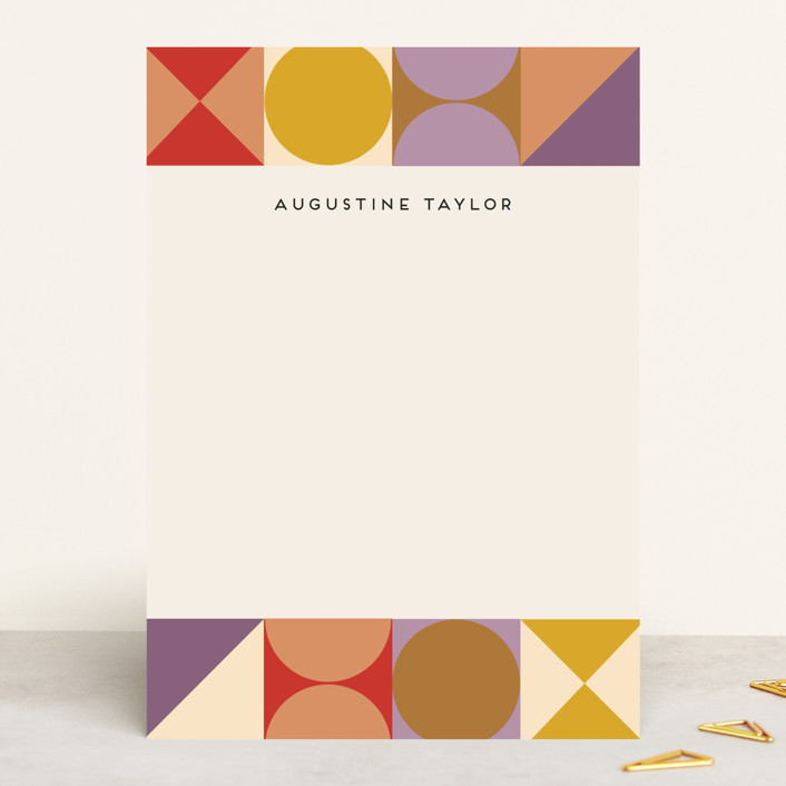 Geometric Border 5x7 Personalized Stationery by Morgan Kendall | Minted