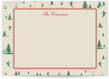 Ski Time 5x7 Personalized Stationery