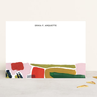 Abstract Redtop 5x7 Personalized Stationery