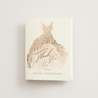 Here Comes the Bride Foil-Pressed Bridal Shower Thank You Cards 