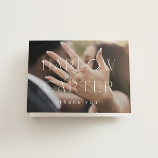 Simple Classic Foil-Pressed Bridal Shower Thank You Cards 