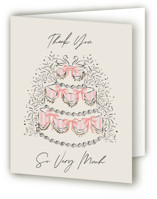 Sparkling Wedding Cake Foil-Pressed Bridal Shower Thank You Cards 