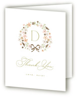 garden monogram Foil-Pressed Bridal Shower Thank You Cards