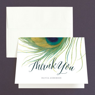 Peacock Bridal Shower Thank You Cards