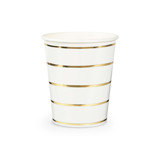 Gold Metallic Frenchie Stripes 9 oz Cups - Pack of 8 Party Cups