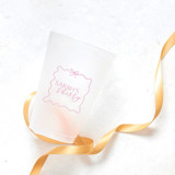 Ribbon Frame Birthday Bash Frosted Plastic Cup, set of 50 Party Cups