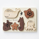 Wee Gallery Wooden Tray Puzzle - Ocean Animals - 2nd Edition Puzzles