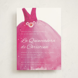 Party Gown Quinceañera Invitations