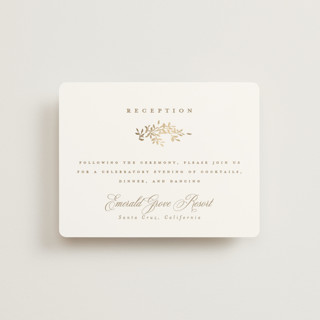 Monogram in Leaves Foil-Pressed Reception Cards