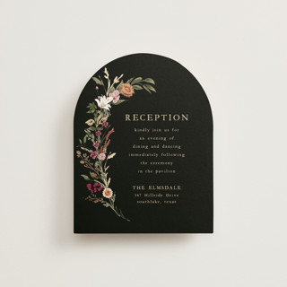 Monogrammed Floral Foil-Pressed Reception Cards
