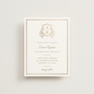 Chic Monogram Foil-Pressed Reception Cards