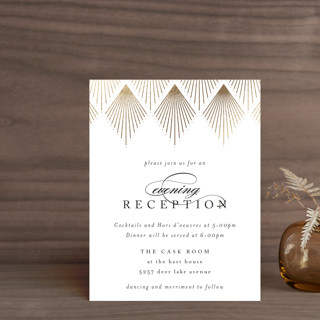Deco Fan Border Foil-Pressed Reception Cards