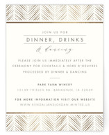 elegant herringbone Foil-Pressed Reception Cards