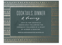 boho glam Foil-Pressed Reception Cards