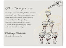 Hand Illustrated Whimsical Chandelier Foil-Pressed Reception Cards