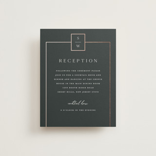 Elegant Station Foil-Pressed Reception Cards