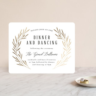 Gilded Leaves Foil-Pressed Reception Cards