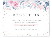 Monogrammed watercolor floral Foil-Pressed Reception Cards