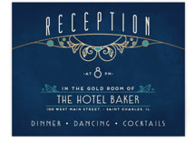 Ornate Deco Foil-Pressed Reception Cards