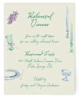 tablescape drawing Rehearsal Dinner Cards