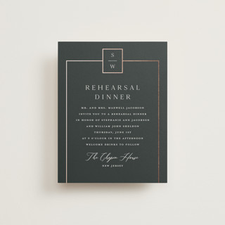 Elegant Station Foil-Pressed Rehearsal Dinner Cards