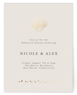 Simple Seashell Foil-Pressed Rehearsal Dinner Cards