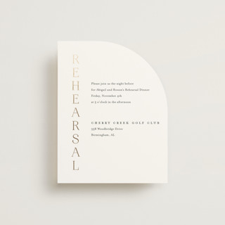 Initialed Foil-Pressed Rehearsal Dinner Cards