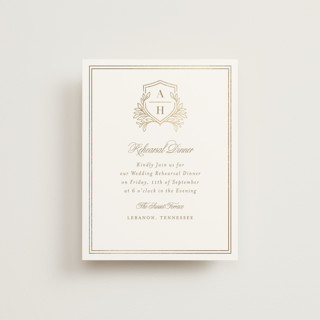 Chic Monogram Foil-Pressed Rehearsal Dinner Cards