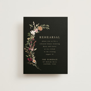 Monogrammed Floral Foil-Pressed Rehearsal Dinner Cards