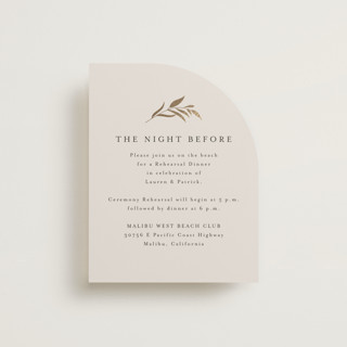 Natural Monogram Foil-Pressed Rehearsal Dinner Cards