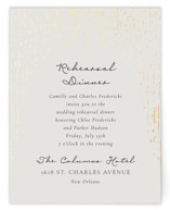 Hand Illustrated Whimsical Chandelier Foil-Pressed Rehearsal Dinner Cards