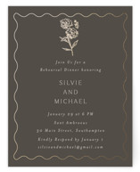 Parisian Garden Foil-Pressed Rehearsal Dinner Cards