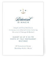Anchored Foil-Pressed Rehearsal Dinner Cards