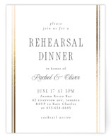 Side Stripe Foil-Pressed Rehearsal Dinner Cards