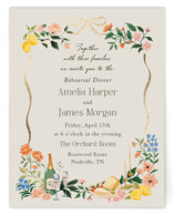 Garden Feast Foil-Pressed Rehearsal Dinner Cards