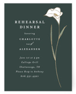 Elegant Lillies Foil-Pressed Rehearsal Dinner Cards