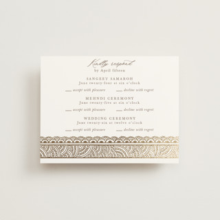 Gilded Henna Foil-Pressed Multi-Event RSVP Cards