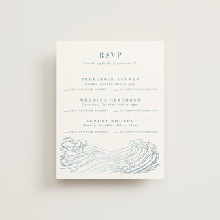 waves Foil-Pressed Multi-Event RSVP Cards