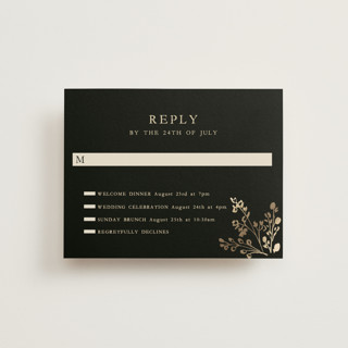 Monogrammed Floral Foil-Pressed Multi-Event RSVP Cards