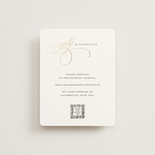 Elegant Flourish Foil-Pressed RSVP Online Enclosure Cards