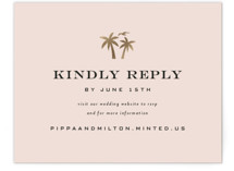 tropical getaway Foil-Pressed RSVP Online Enclosure Cards
