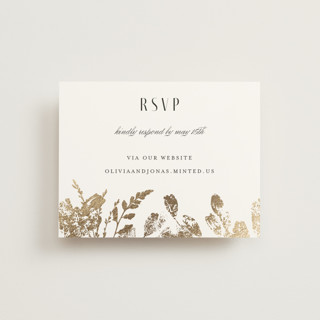 Stamped Florals Foil-Pressed RSVP Online Enclosure Cards