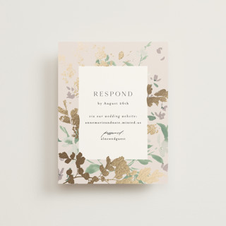 Pressed Fern Foil-Pressed RSVP Online Enclosure Cards