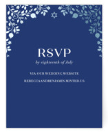 Pomegranate Floral Frame Foil-Pressed RSVP Online Enclosure Cards