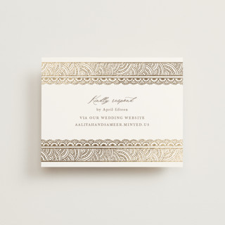 Gilded Henna Foil-Pressed RSVP Online Enclosure Cards