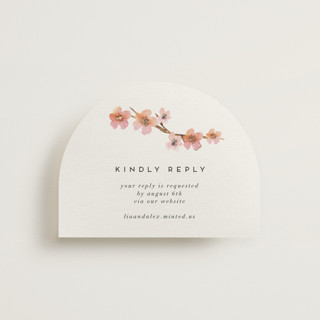 Love Blossom Foil-Pressed RSVP Online Enclosure Cards
