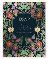 Gilded Tapestry Foil-Pressed RSVP Online Enclosure Cards