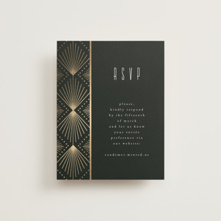 Deco pattern Foil-Pressed RSVP Online Enclosure Cards