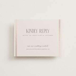 leite creme Foil-Pressed RSVP Online Enclosure Cards