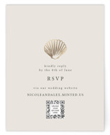 Simple Seashell Foil-Pressed RSVP Online Enclosure Cards